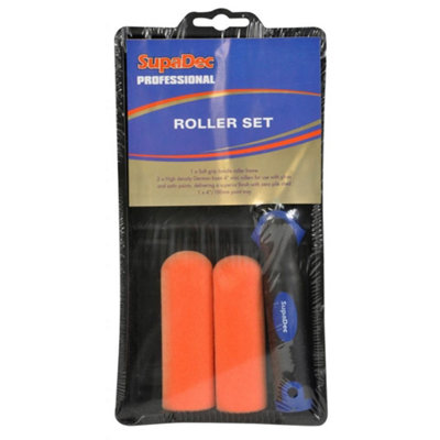 Supadec Foam Paint Roller Set Orange/black (4In) from B&Q