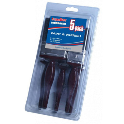 Supadec Decorator Paint Brush Set (Pack Of 5) Brown/black (One Size) from B&Q