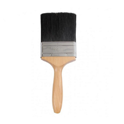 B&Q Supadec Professional Stain & Varnish Brush /Natural (100Mm) Black