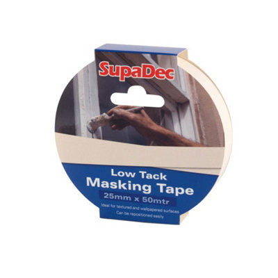 Supadec Low Tack Masking Tape Cream (50M X 38mm) from B&Q