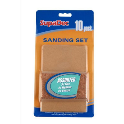 Supadec Sanding Block And Sheets Set (Pack Of 11) Brown (One Size) from B&Q