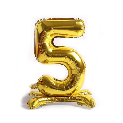 Realmax 5 Number Balloon Gold (One Size) from B&Q