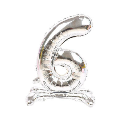 Realmax 6 Number Balloon Silver (One Size) from B&Q