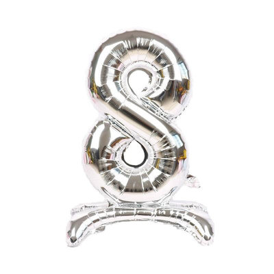 Realmax 8 Number Balloon Silver (One Size) from B&Q
