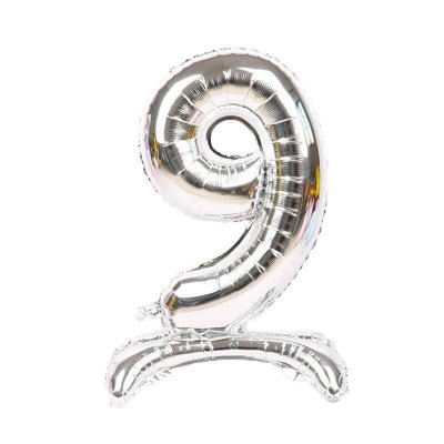 Realmax 9 Number Balloon Silver (One Size) from B&Q