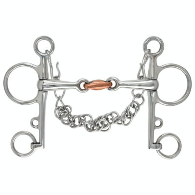 Shires Copper Double-Jointed Horse Pelham Bit Silver (5.5In) from B&Q