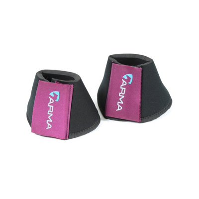 Arma Neoprene Horse Overreach Boots Plum/black (Pony) from B&Q