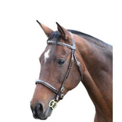 Blenheim Fancy Stitch Leather Horse Inhand Bridle Havana (Full) from B&Q