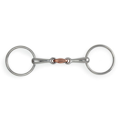 Shires Copper Lozenge Horse Loose Ring Snaffle Bit Silver (4.5In) from B&Q