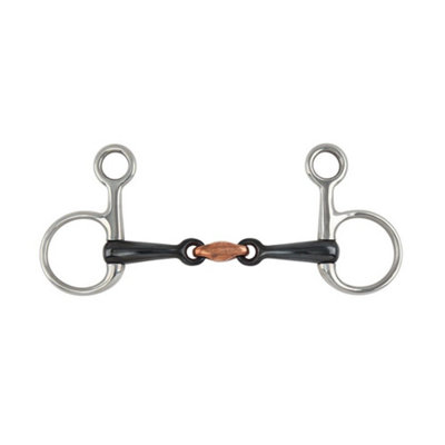 Shires Sweet Iron Horse Hanging Cheek Snaffle Bit Silver/black (5.5In) from B&Q