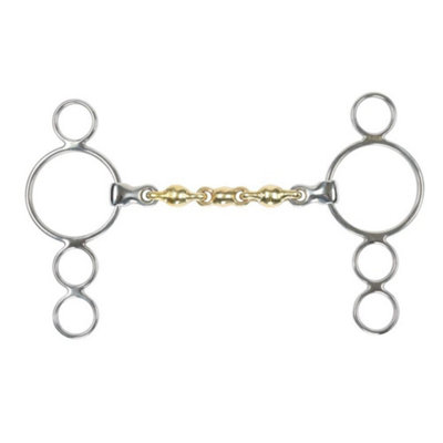 Shires Brass Waterford Horse 3 Ring Gag Bit Brass (4.5In) from B&Q