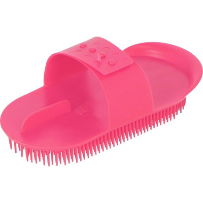  - Shires Plastic Horse Curry Comb Baby Pink (One Size)
