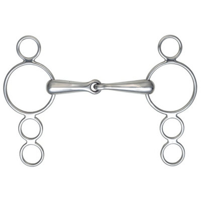 Shires Jointed Horse 3 Ring Gag Bit Silver (4.5In) from B&Q