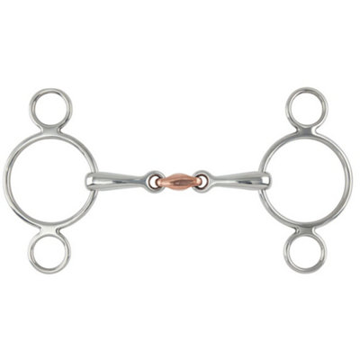 Shires Copper Lozenge Horse 2 Ring Gag Bit Metallic Silver (5.5In) from B&Q