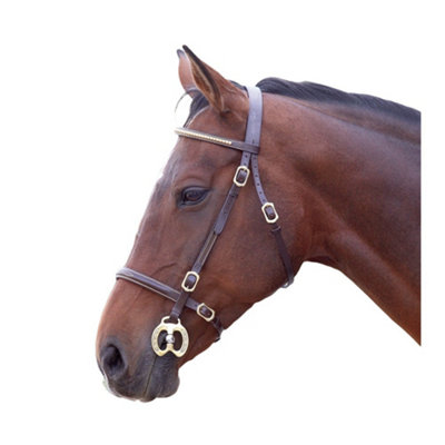 Blenheim Leather Clincher Horse Inhand Bridle Havana (Full) from B&Q