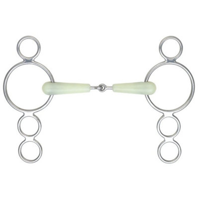 Shires Equikind Jointed Horse 3 Ring Gag Bit Pale Green (6In) from B&Q