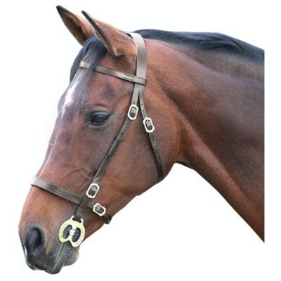 Blenheim Leather Plain Horse Inhand Bridle Havana (Cob) from B&Q