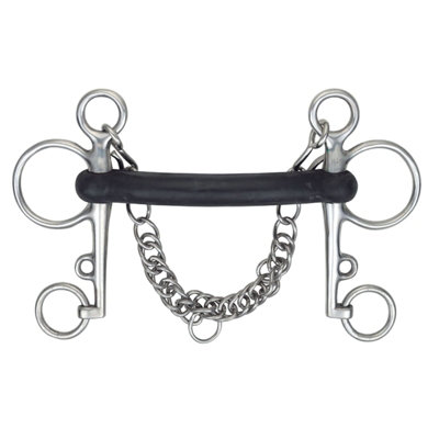 Shires Hard Rubber Horse Pelham Bit Black/silver (4.5In) from B&Q