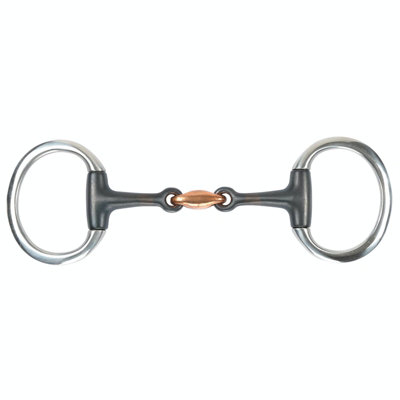 Shires Flat Sweet Iron Lozenge Horse Eggbutt Snaffle Bit Black (5In) from B&Q