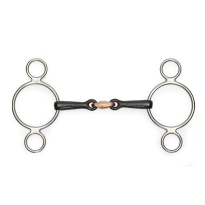 Shires Sweet Iron Horse 2 Ring Gag Bit Black (4.5In) from B&Q