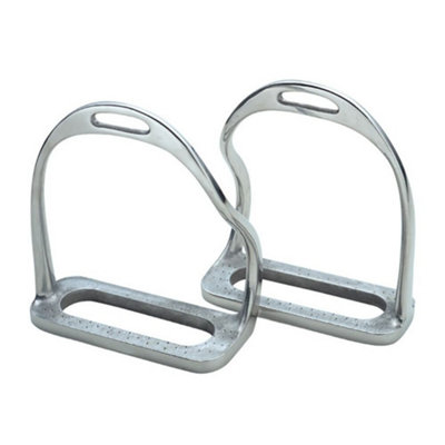 Shires Safety Horse Bent Leg Stirrups Silver (4.25In) from B&Q