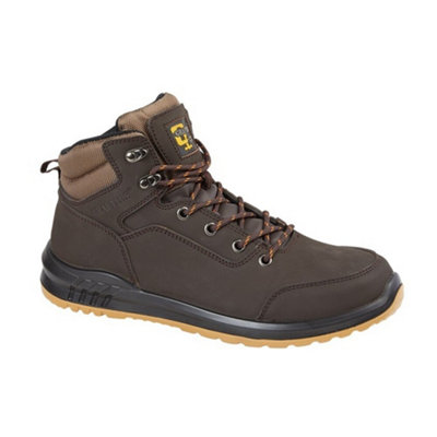 Grafters Mens Action Nubuck Safety Ankle Boots Brown (12 Uk) from B&Q