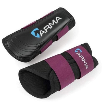 Arma Neoprene Horse Brushing Boots Plum (Cob) from B&Q
