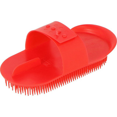  - Shires Plastic Horse Curry Comb Red (One Size)