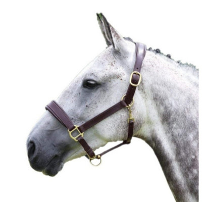 B&Q Blenheim Leather Travel Horse Headcollar Havana (Full)