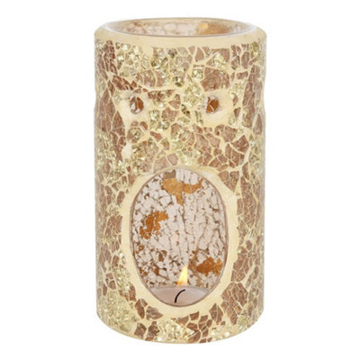  - Something Different Pillar Oil Burner Gold (One Size)