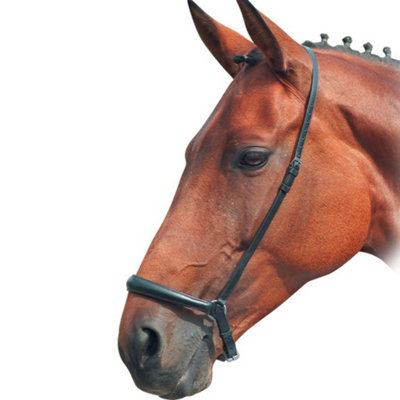 Blenheim Leather Horse Drop Noseband Black (Cob) from B&Q