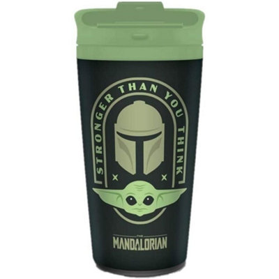 Star Wars: The Mandalorian Stronger Than You Think Metal Travel Mug Black/green (One Size) from B&Q