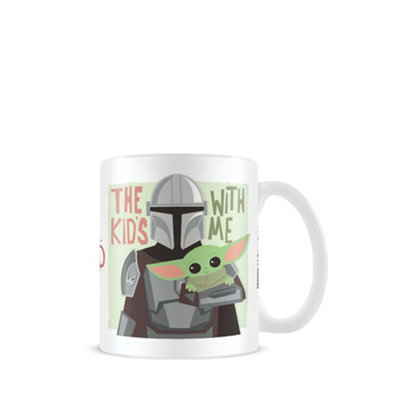 Star Wars: The Mandalorian The Kids With Me Mug White/grey (One Size) from B&Q