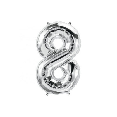 Realmax 8 Number Balloon Silver (One Size) from B&Q