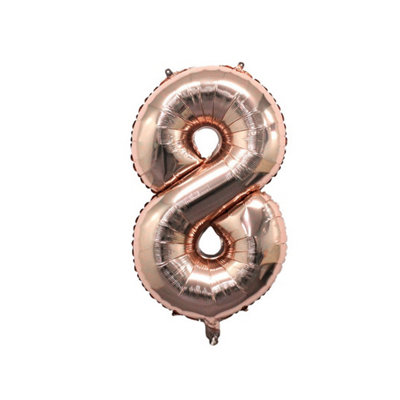 Realmax 8 Number Balloon Rose Gold (One Size) from B&Q