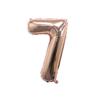 Realmax 7 Number Balloon Rose Gold (One Size) from B&Q