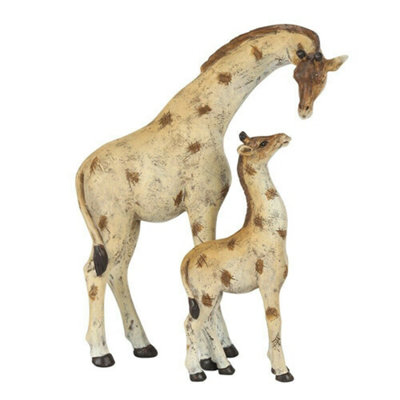 Something Different Stand Tall Giraffe Mother And Baby Ornament Cream/brown (One Size) from B&Q