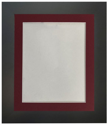 Frames By Post Metro Black Frame With Red Mount For Image Size A4 from B&Q