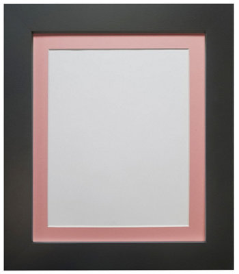 Frames By Post Metro Black Frame With Pink Mount 50 X 70Cm Image Size A2 from B&Q
