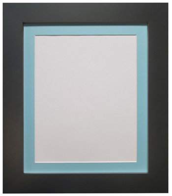Frames By Post Metro Black Frame With Blue Mount 30 X 40Cm Image Size 12 X 10 Inch from B&Q