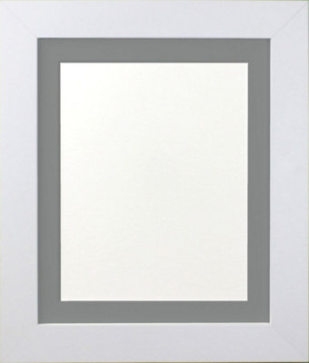 Frames By Post Metro White Frame With Dark Grey Mount For Image Size 12 X 8 Inch from B&Q