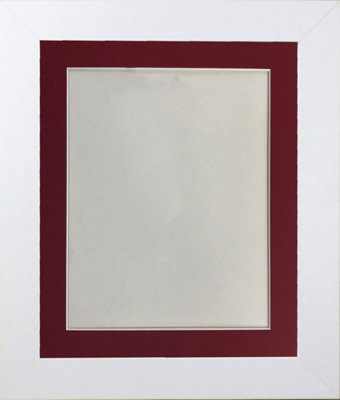 Frames By Post Metro White Frame With Red Mount For Imagesize A2 from B&Q