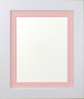 Frames By Post Metro White Frame With Pink Mount 30 X 40Cm Image Size 12 X 8 Inch from B&Q