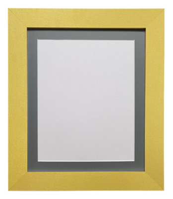 Frames By Post Metro Gold Frame With Dark Grey Mount 50 X 70Cm Image Size A2 from B&Q