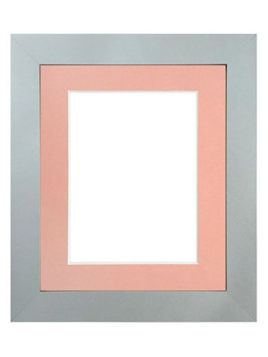 Frames By Post Metro Light Grey Frame With Pink Mount For Image Size A5 from B&Q