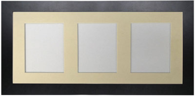 Frames By Post Metro Black Frame With Ivory Mount For 3 Image Sizes 7 X 5 Inch from B&Q