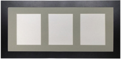 Frames By Post Metro Black Frame With Light Grey Mount For 3 Image Sizes 7 X 5 Inch from B&Q