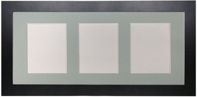 Frames By Post Metro Black Frame With Blue Mount For 3 Image Sizes 7 X 5 Inch from B&Q