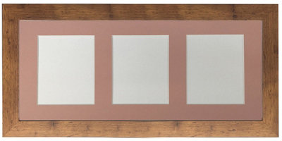Frames By Post Metro Vintage Wood Frame With Pink Mount For 3 Image Sizes 7 X 5 Inch from B&Q