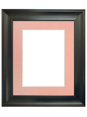 Frames By Post Scandi Black Frame With Pink Mount For Image Size A2 from B&Q